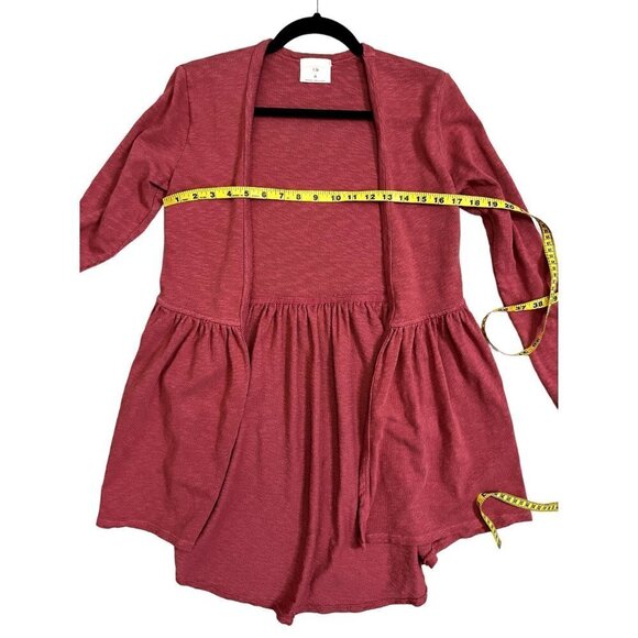 Anthropologie T.LA Oversized Red Open Front Cardigan Sweater Size XS - Picture 10 of 12